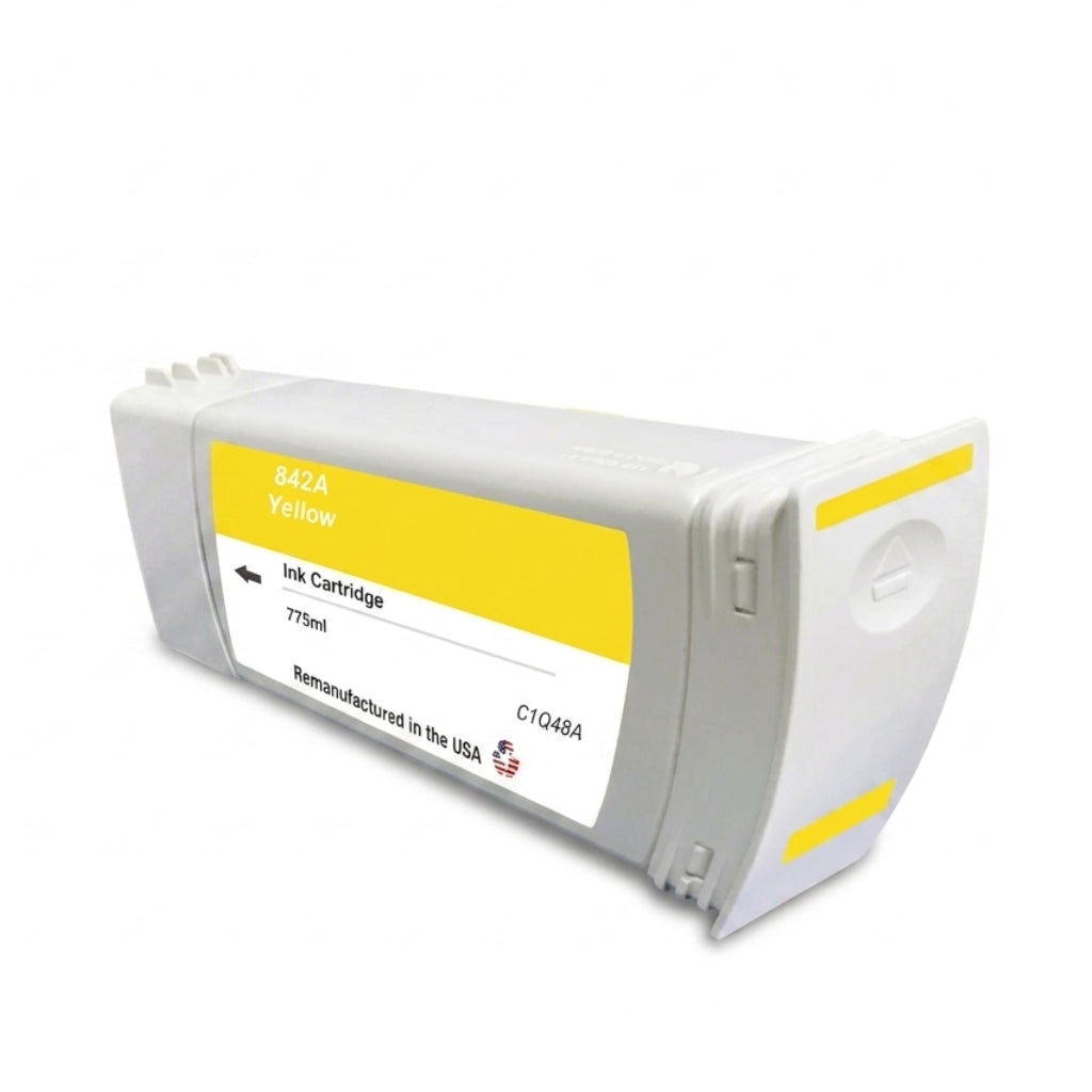 JIT Brand for HP 842A Yellow Remanufactured in the USA Ink Cartridge-C1Q48A
