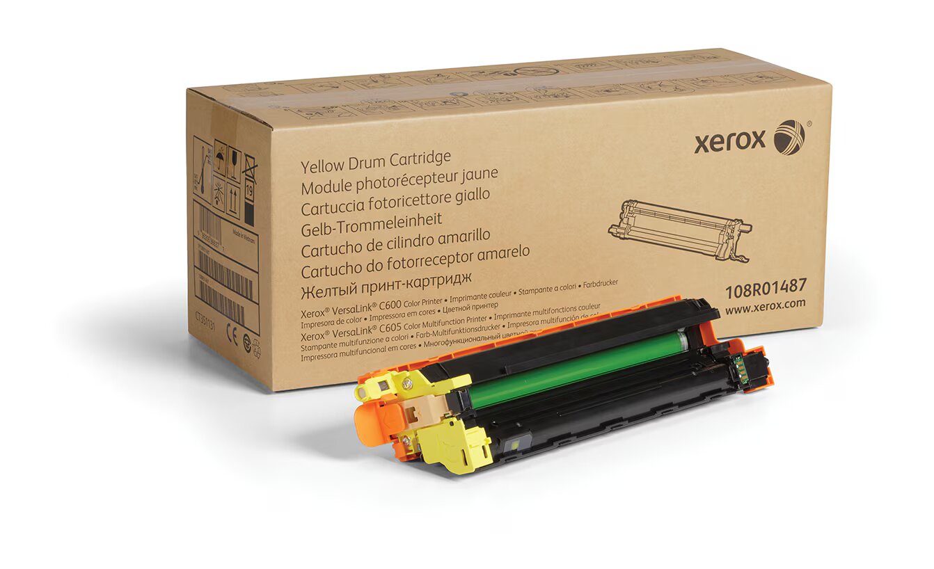 Genuine Xerox VersaLink C600/C605 Yellow Drum Cartridge, 108R01487