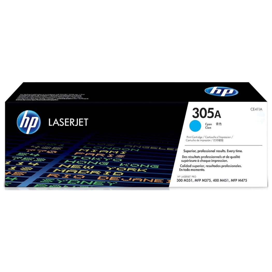 HP 305A Standard Yield Cyan Toner Cartridge, CE411A