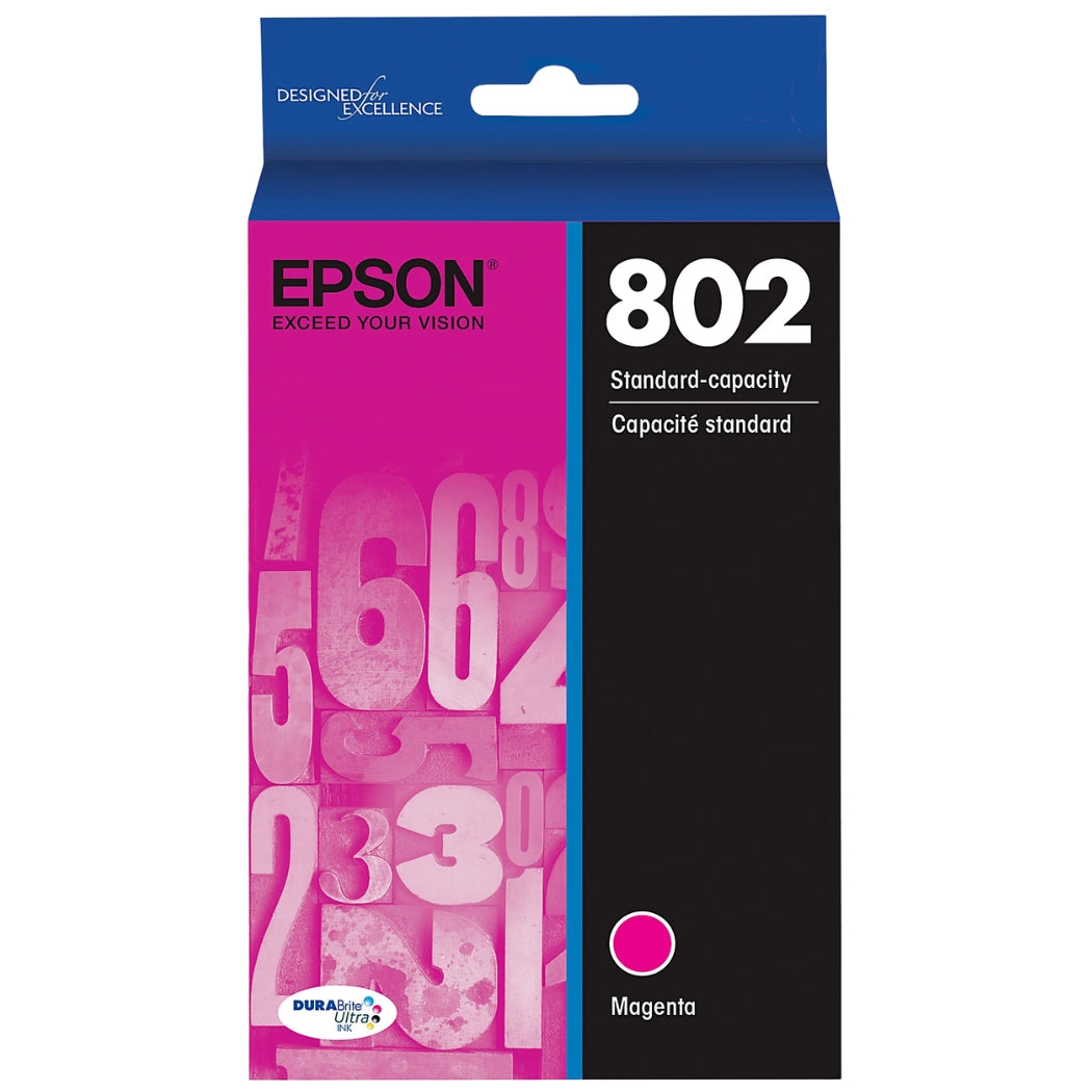 Original Epson T802 Standard Yield Magenta Ink Cartridge, T802320-S