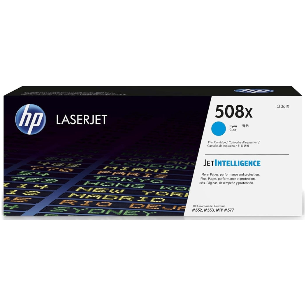 HP 508X High Yield Cyan LaserJet Toner Cartridge, CF361X