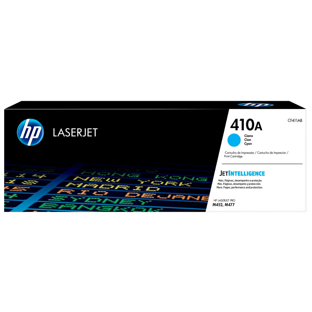 HP 410A Standard-Yield Cyan Laser Toner Cartridge, CF411A