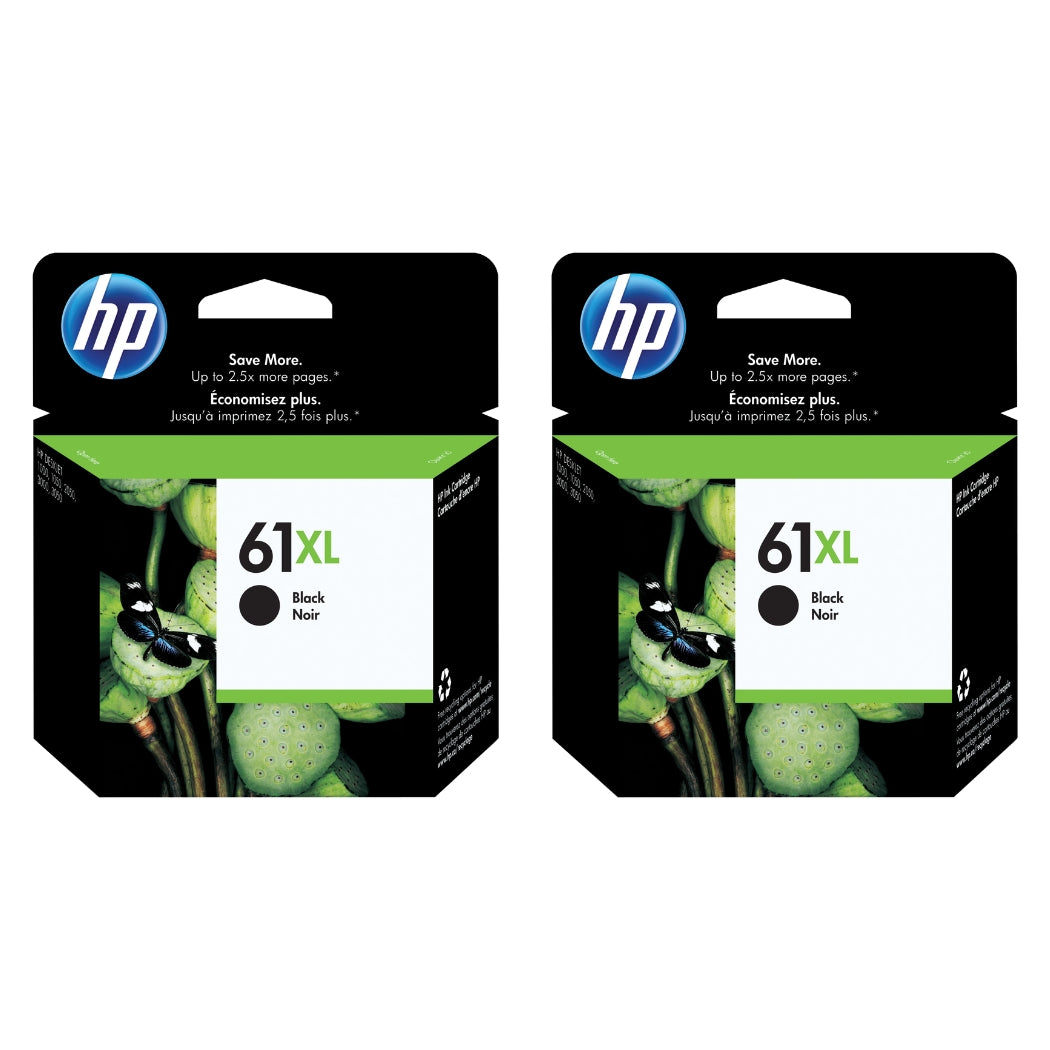 HP 61XL Black (CH563WN) Ink Cartridge- Twin Pack