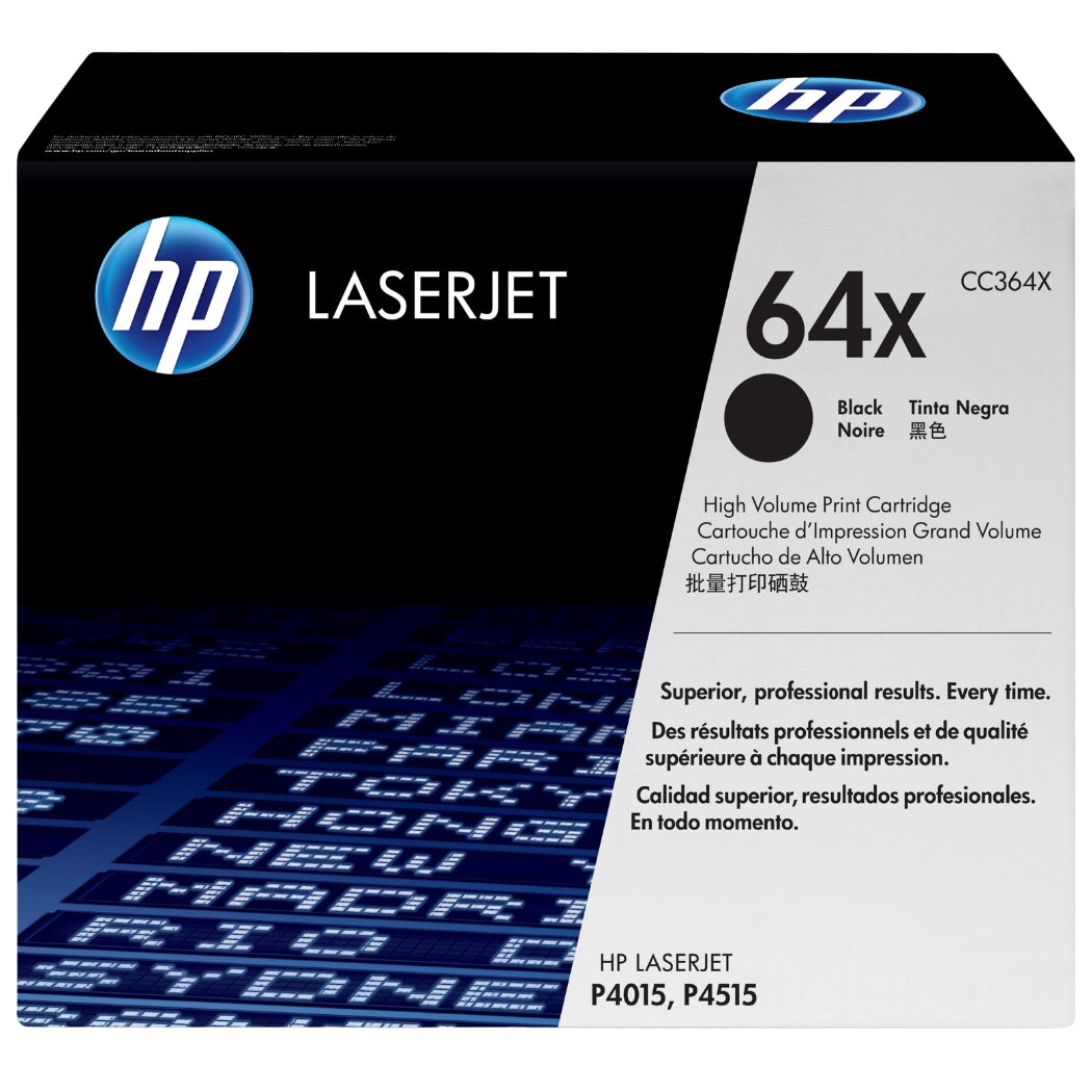 HP 64X High Yield Black LaserJet Toner Cartridge, CC364X