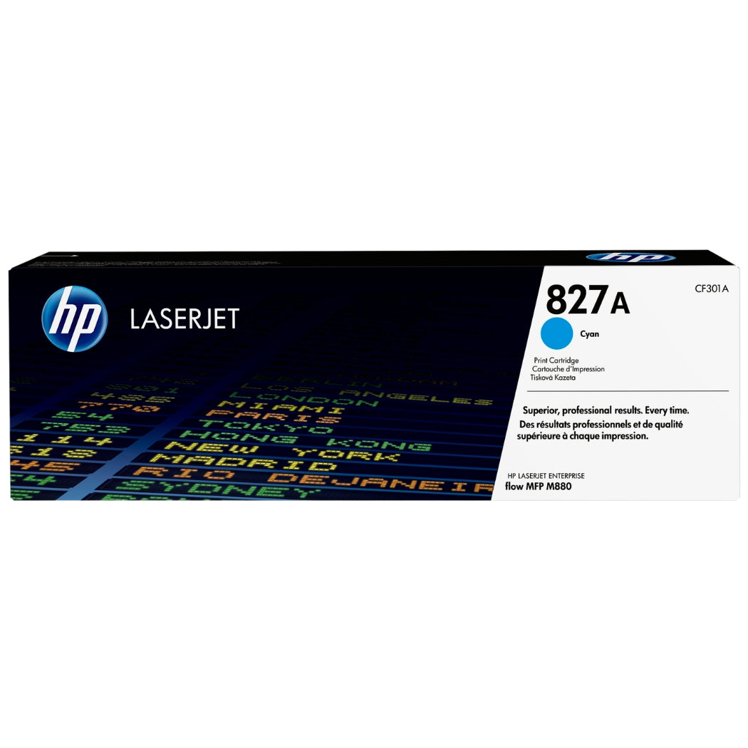 Genuine HP 827A Standard-Yield Cyan Laser Toner Cartridge, CF301A