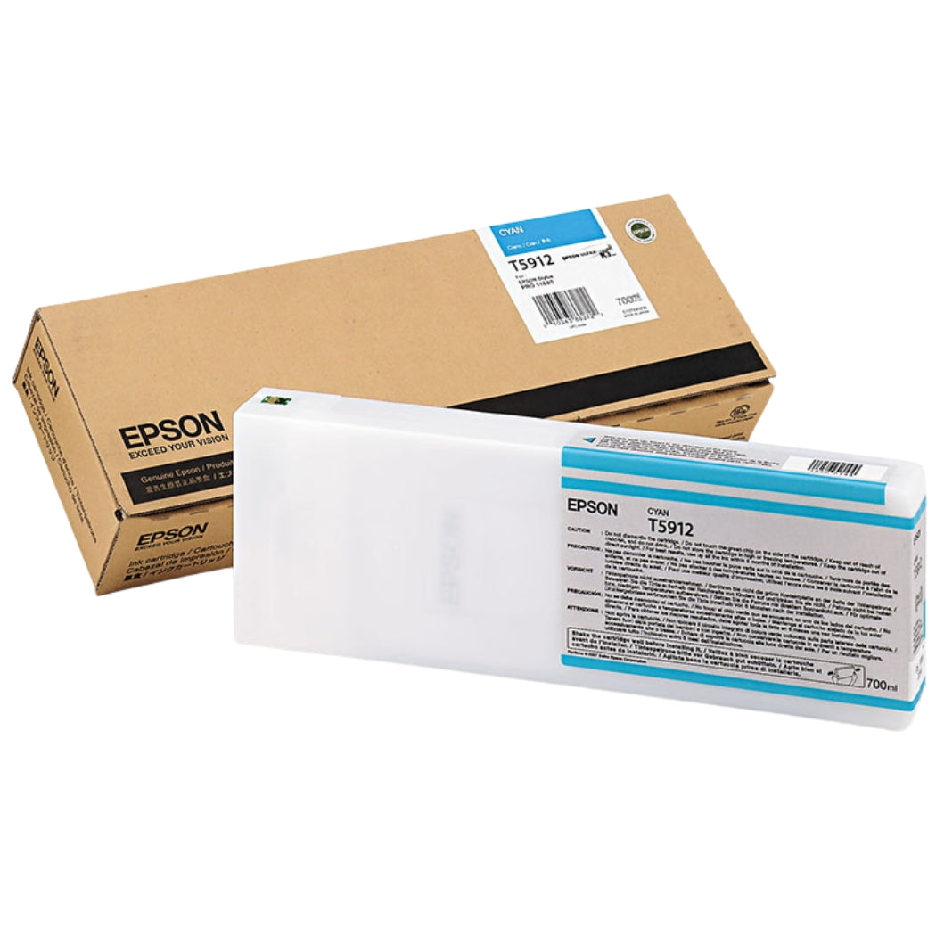 Genuine Epson T5912 Cyan UltraChrome K3 Ink Cartridge, T591200