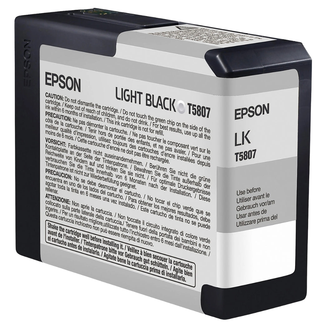 Original Epson T5807 Light Black 80ml Ink Cartridge