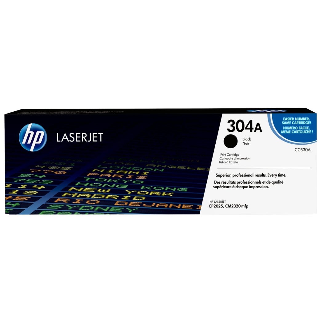 HP 304A High Yield Black LaserJet Toner Cartridge, CC530A