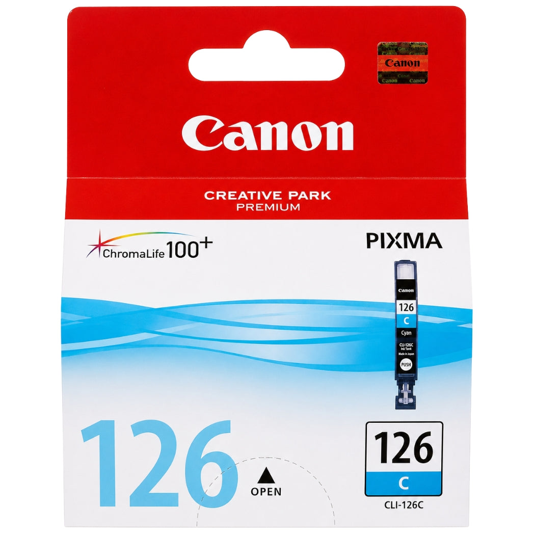 Original Canon 126 Standard Yield Cyan Ink Cartridge, 4562B001