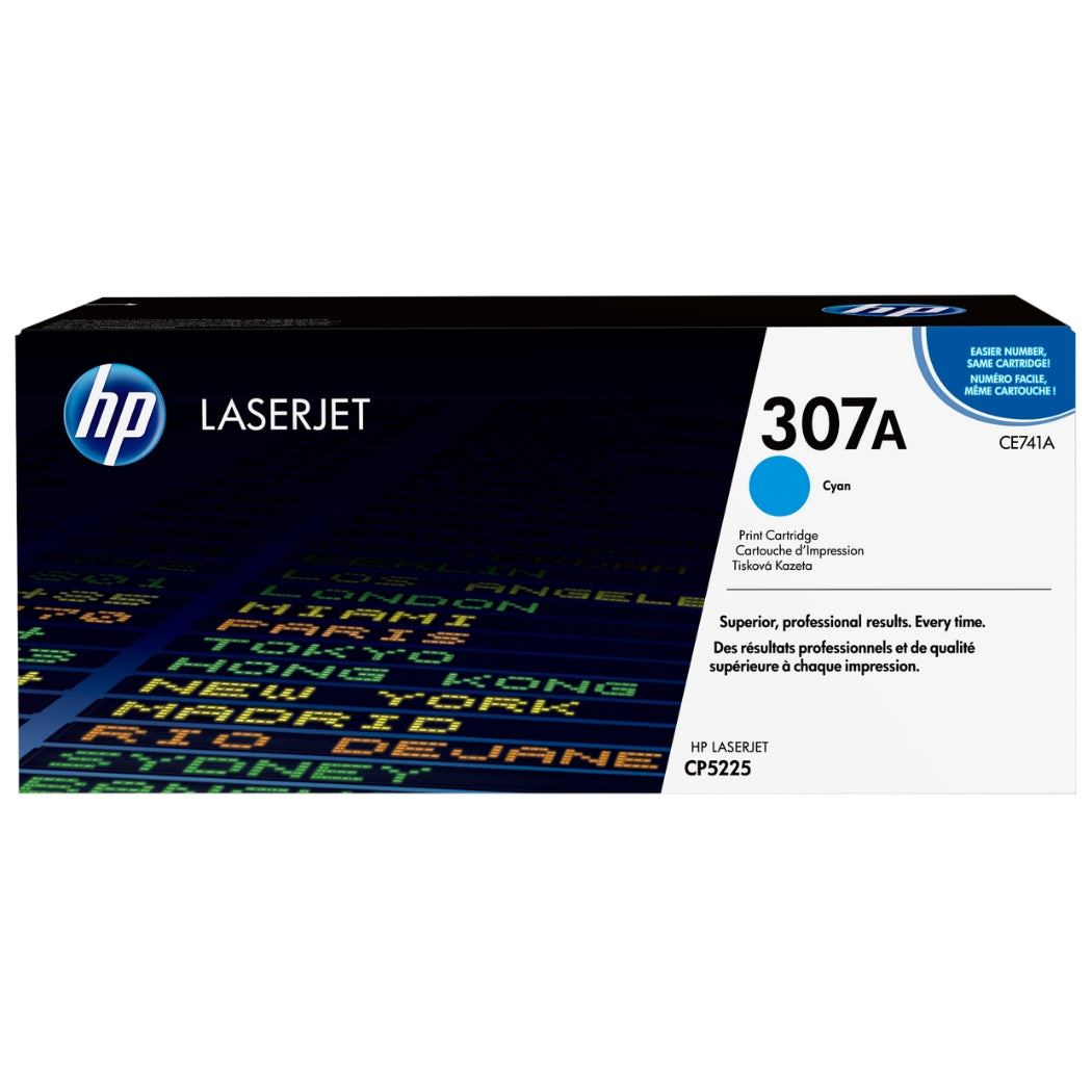 Genuine HP 307A Standard-Yield Cyan Toner Cartridge, CE741A
