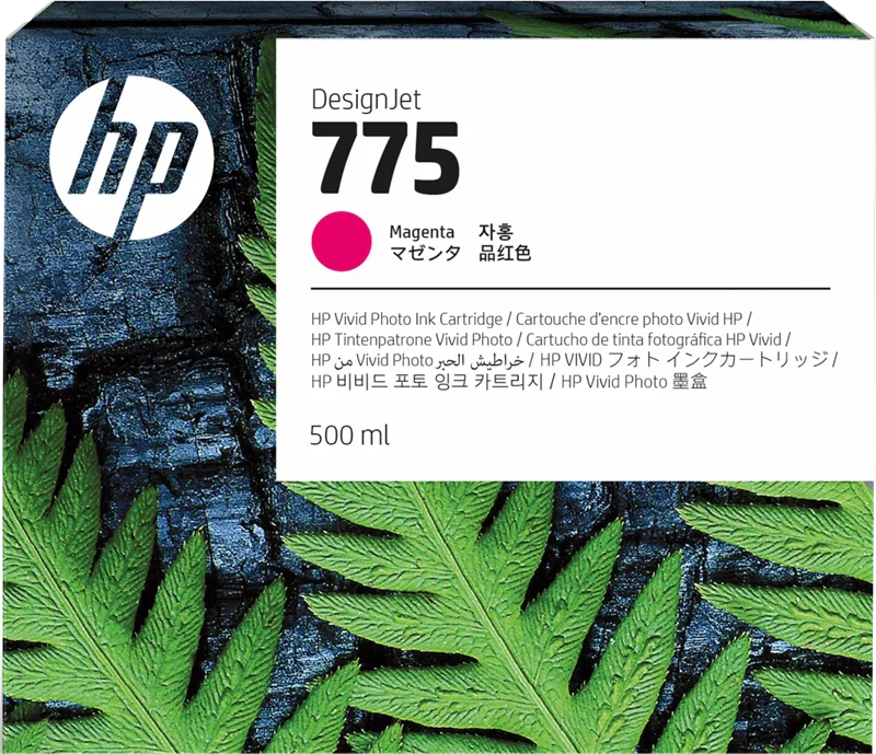 Original HP 775 Standard Yield Magenta (500ml) Ink Cartridge, 1XB18A