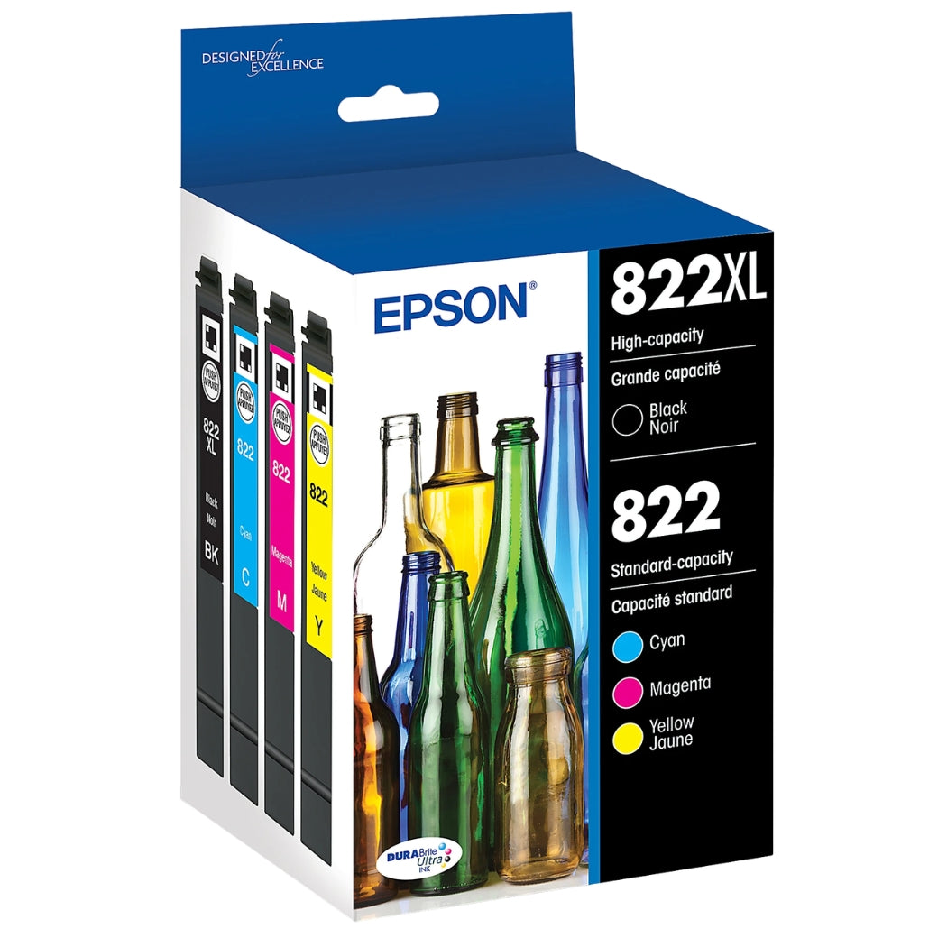 Genuine Epson T822XL/822 High-Yield Multi-Color (4-Pack) Ink Cartridge