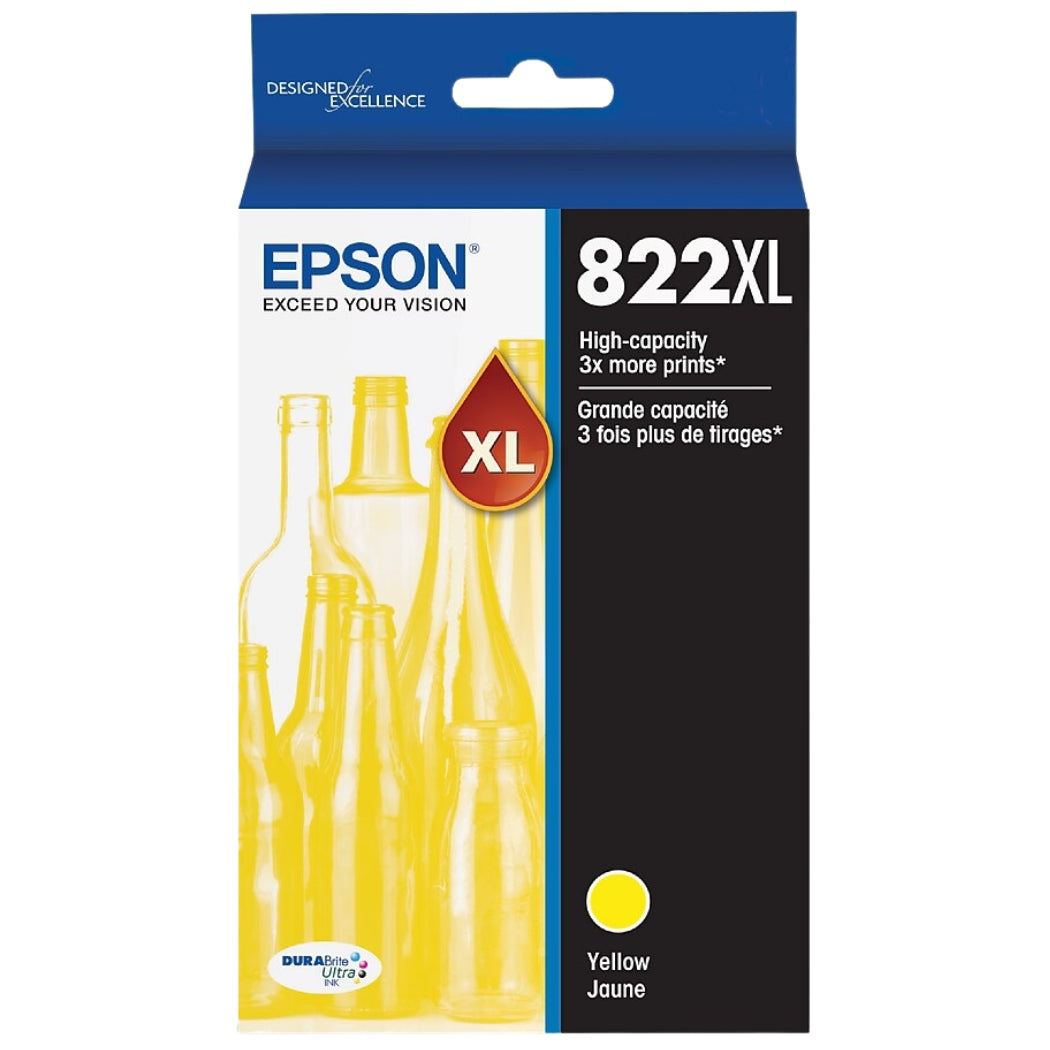 Genuine Epson 822XL Yellow High-Yield Ink Cartridge, T822XL420-S