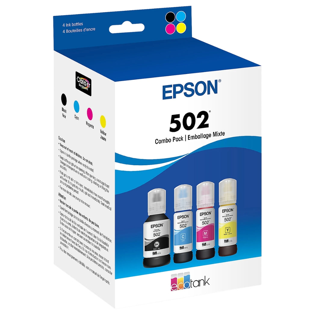 Genuine Epson T502 BMCY Standard Yield Ink Bottle T502220-S (Pack-4)