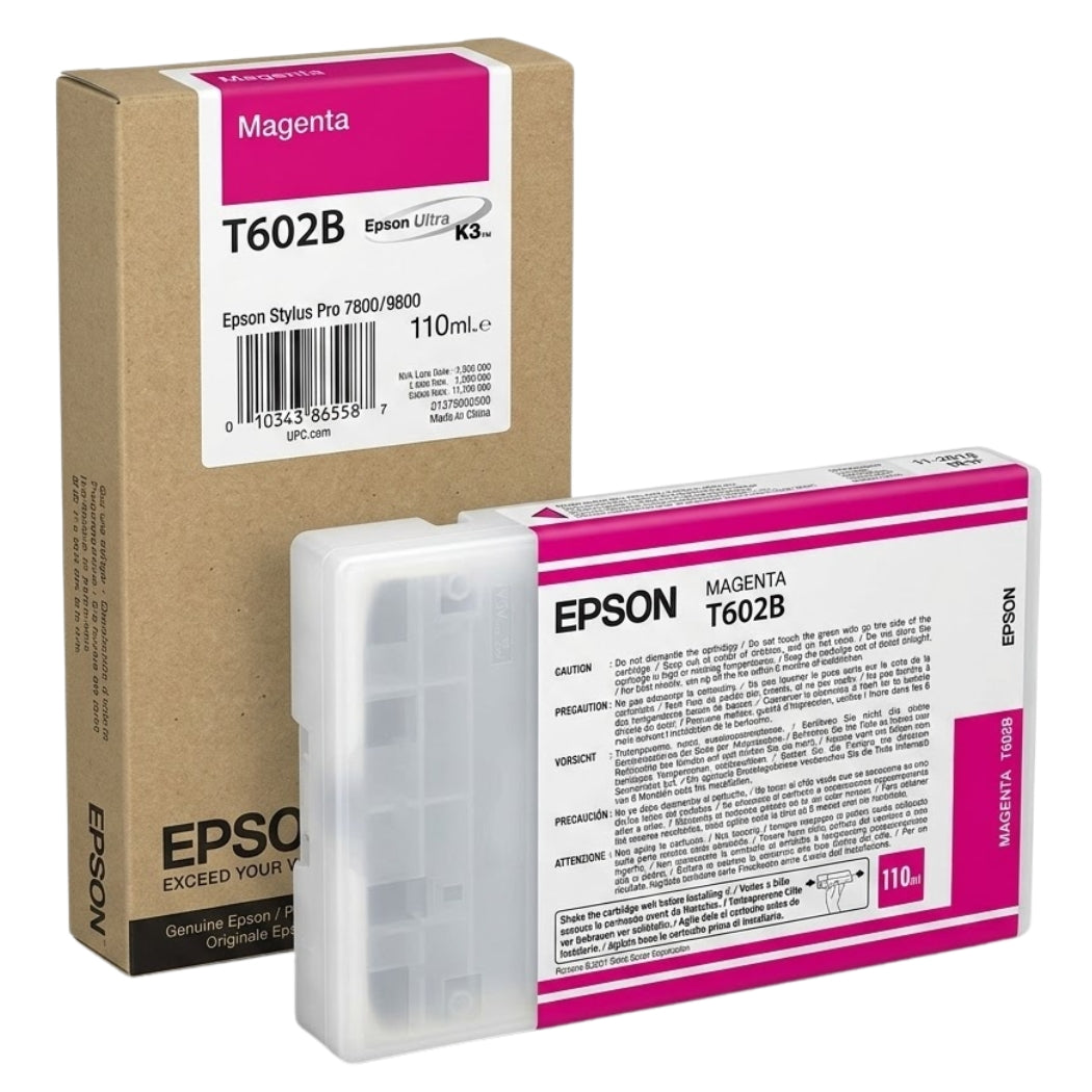 Original Epson T602B Standard Yield Magenta Ink Cartridge, C13T602B00