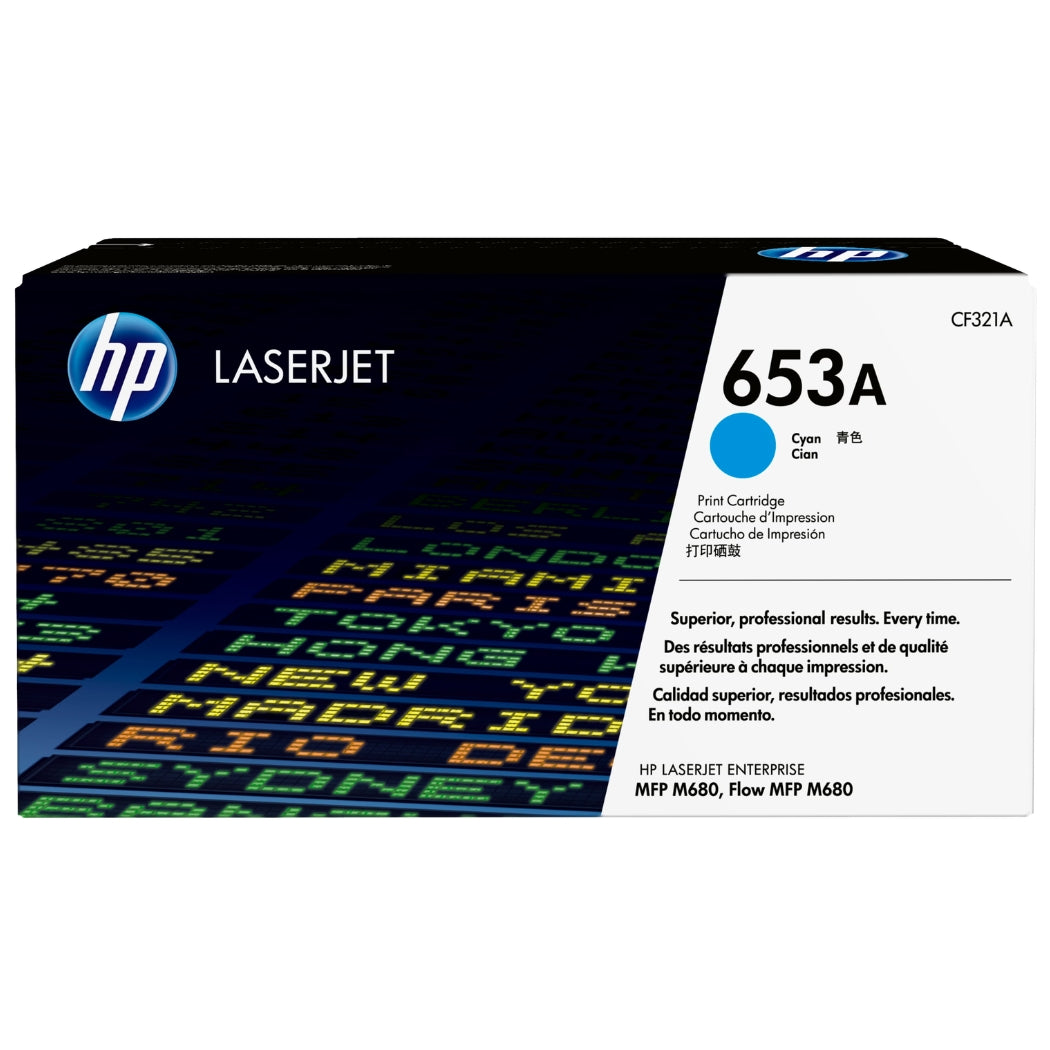 Genuine HP 653A Standard-Yield Cyan Toner Cartridge, CF321A