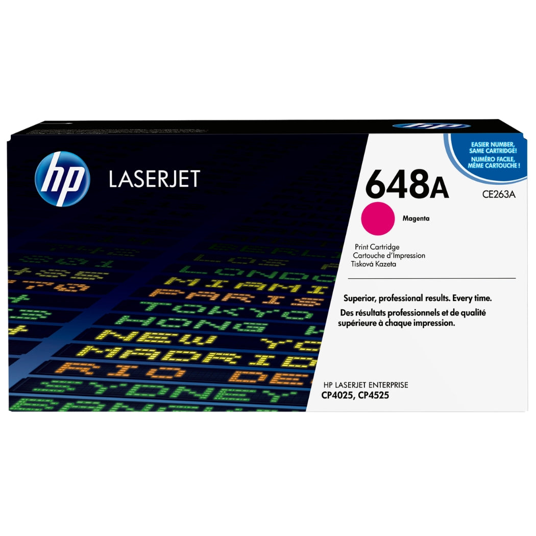 HP 648A Magenta Standard-Yield LaserJet Toner Cartridge, CE263A