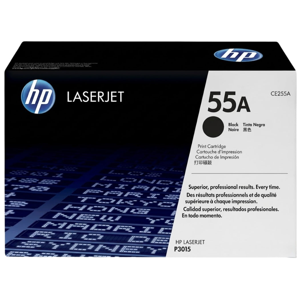 Genuine HP 55A Standard-Yield Black Laser Toner Cartridge, CE255A
