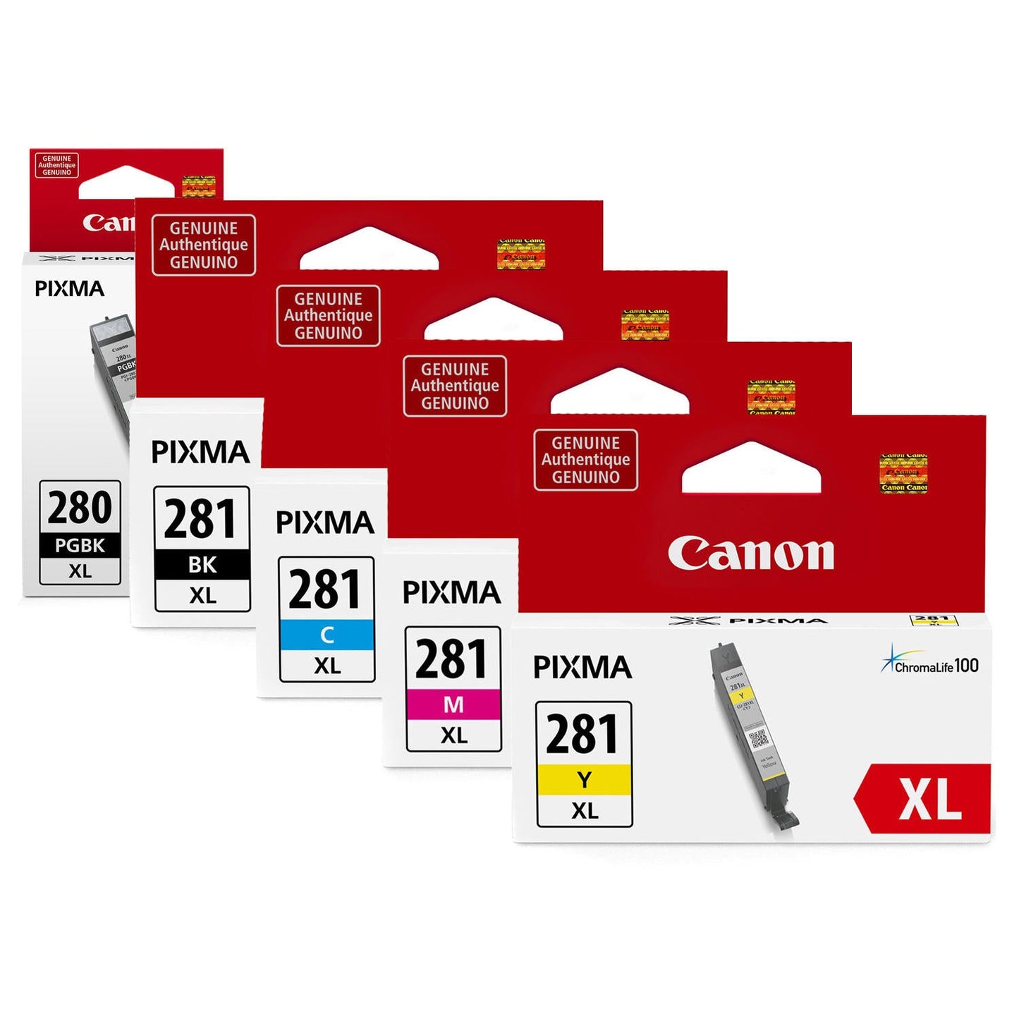 Original Canon PGI-280XL-(Black ) | CLI-281XL-(Color) High Yield Ink Cartridges,2021C006-5 Pack