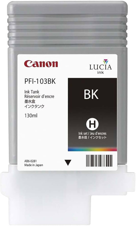 Original Canon PFI-103 PFI-103BK 2212B001AA Black for Use Canon iPF5100, iPF6100, iPF6200 Printers, 130ml Ink Tank