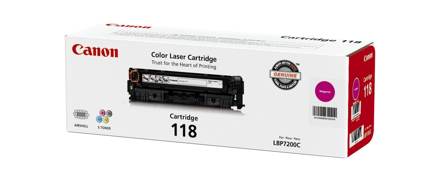 Genuine Canon 118 High-Yield Magenta Toner Cartridge, 2660BOO1AA