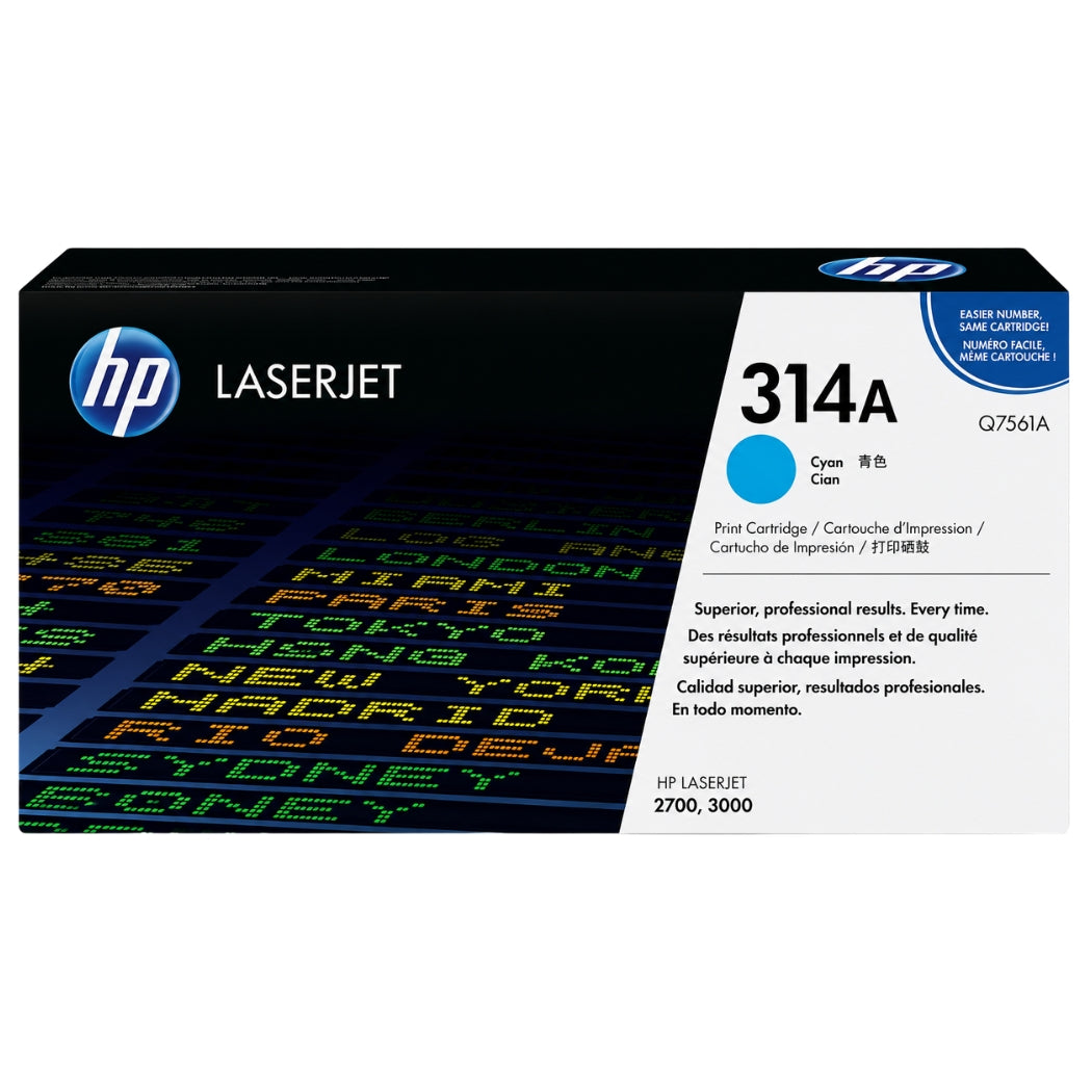 HP 314A Cyan Toner Cartridge, Q7561A