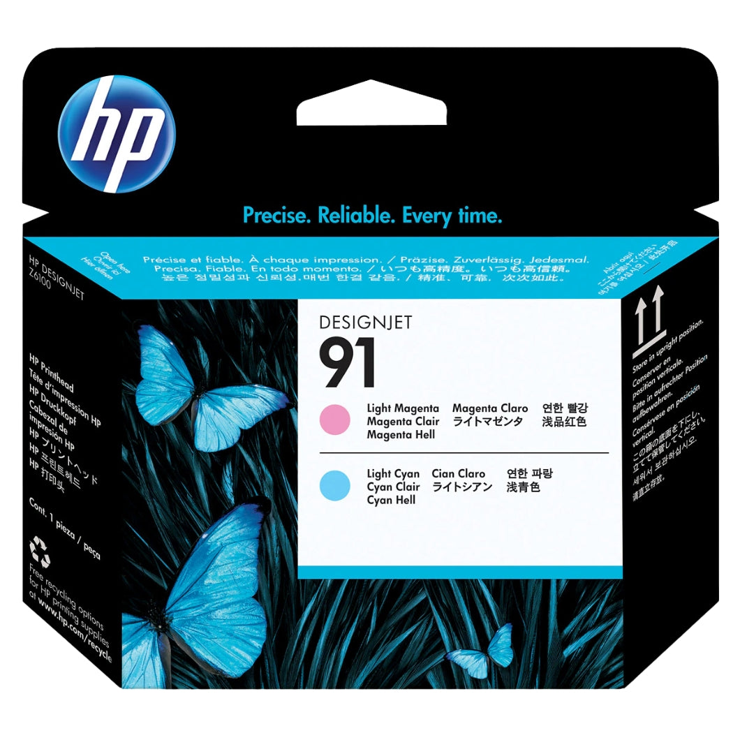Original HP 91 (C9462A) Light Cyan and Light Magenta Printhead Cartridge