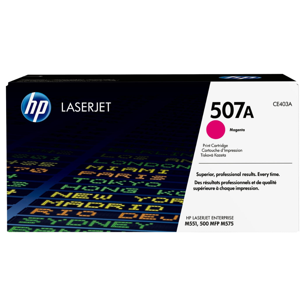 Genuine HP 507A Standard-Yield Magenta Toner Cartridge, CE403A