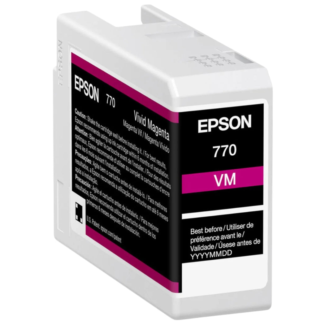 Original Epson 770 Standard Yield VIVD MAGENTA Ink Cartridge, T770320