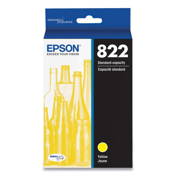 Epson T822 Standard Yield Yellow Single Ink Cartridge, T822420-S