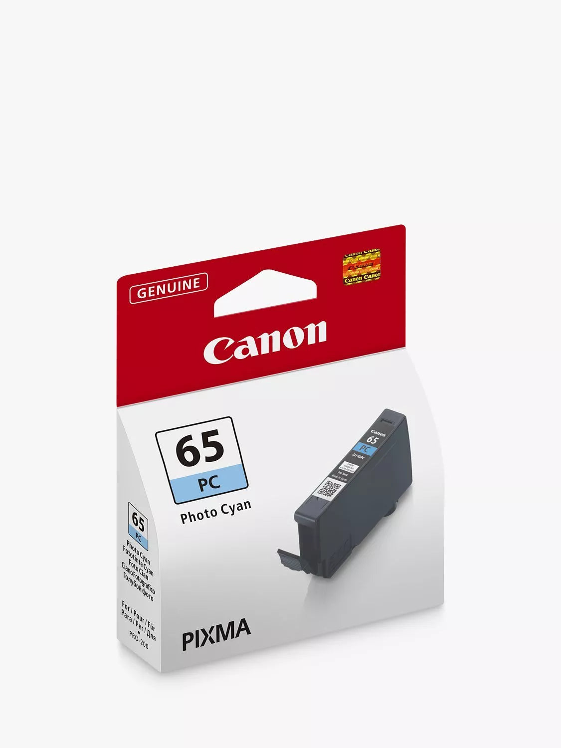 Original Canon CLI-65 Standard Yield Photo Cyan Ink Cartridge, 4220C001