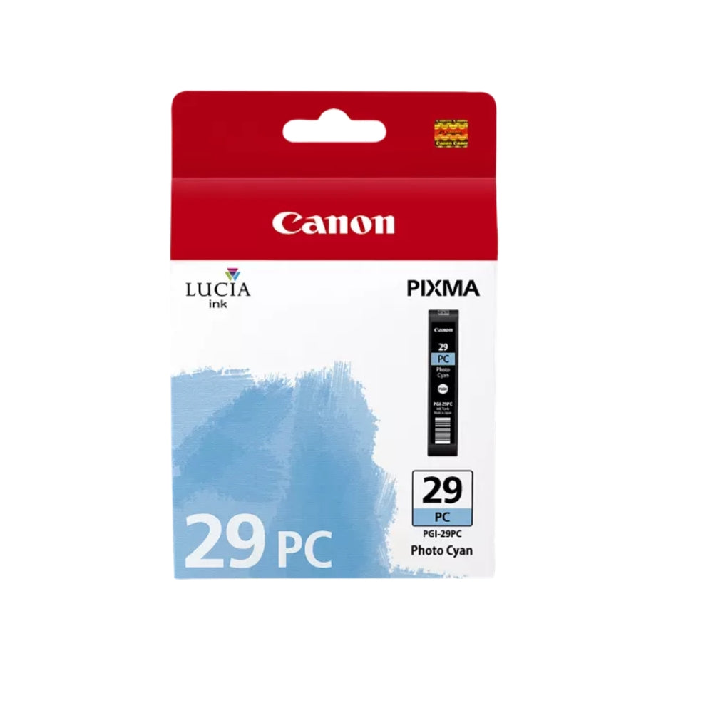 Original Canon PGI-29 Standard Yield Photo Cyan Ink Cartridge, 4876B002