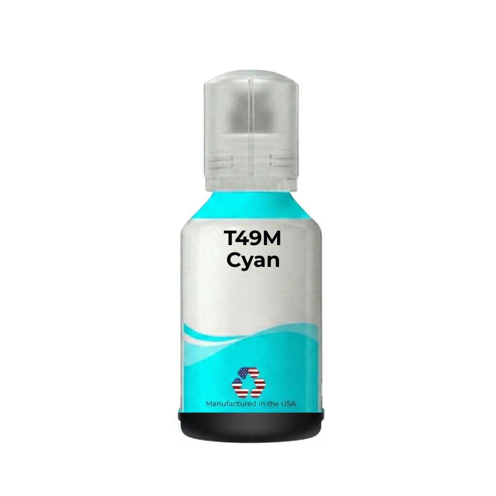 JIT For Epson T49M (T49M220) 140 ml Cyan Standard Yield Sublimation Ink Bottle Made in the USA