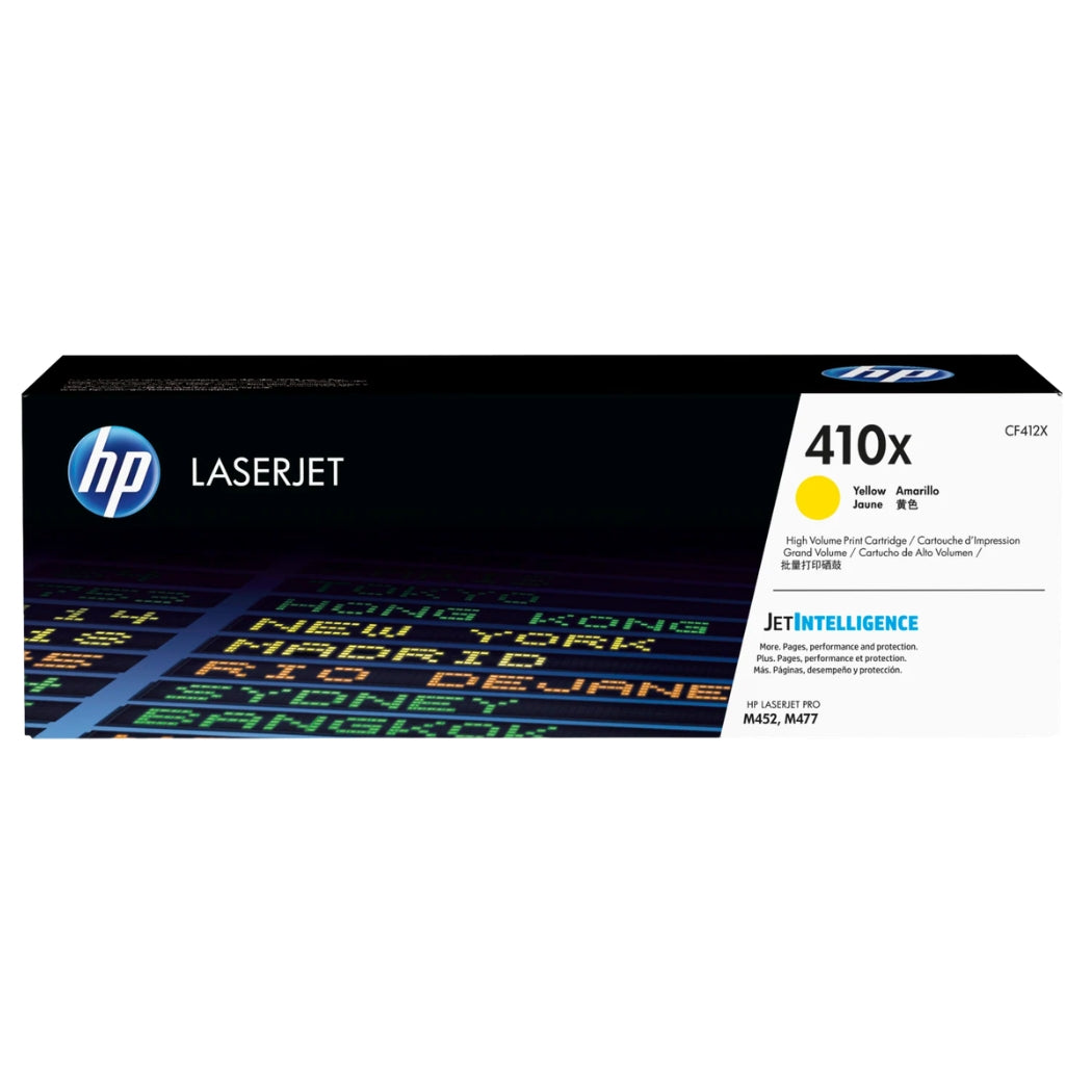 HP 410X High-Yield Yellow Laser Toner Cartridge, CF412X