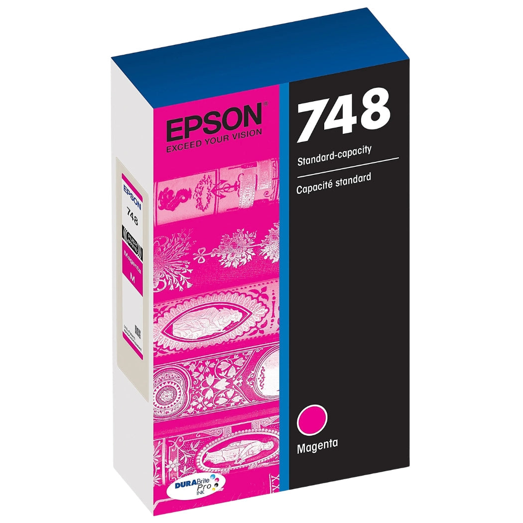Genuine Epson 748 Standard-Yield Magenta DURABrite Pro Ink Cartridge, T748320