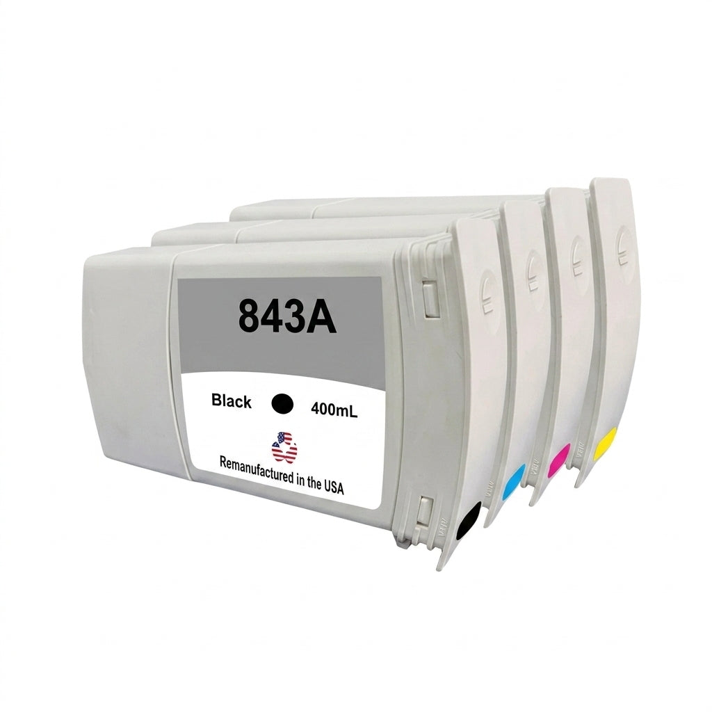 JIT Brand for HP 843A BCMY Remanufactured in the USA Ink Cartridge-4-Pack