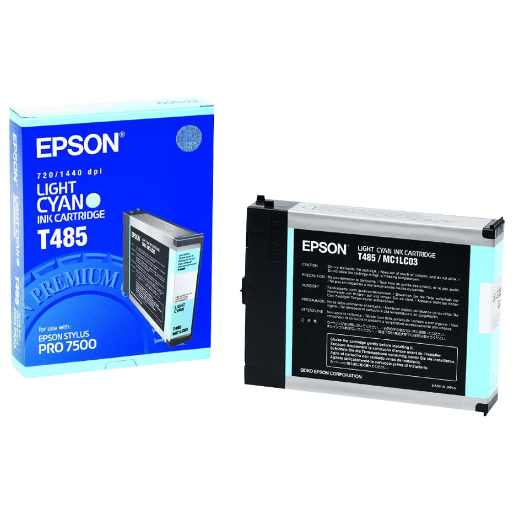 Genuine Epson T485 Light Cyan Ink Cartridge, T485011