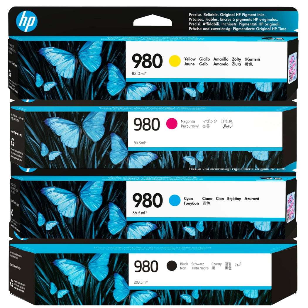 HP 980 Black and Color Ink Cartridge- 4 Pack