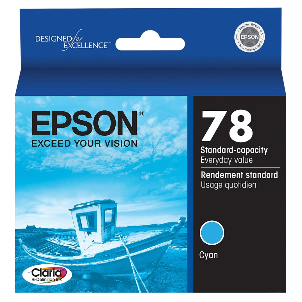 New Genuine Epson 78 (T078220) Cyan Ink Cartridge