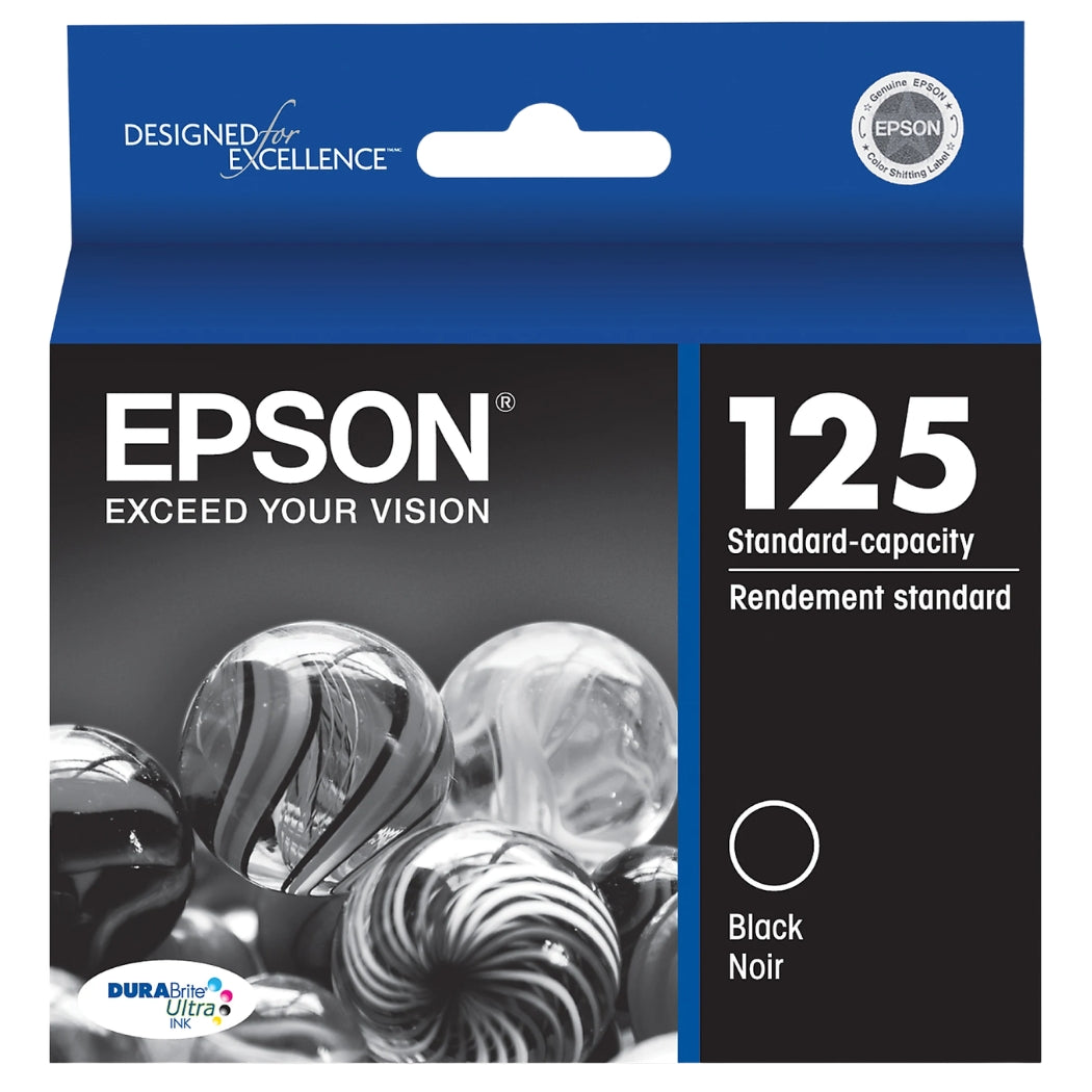 Original Epson T125 Standard Yield Black Ink Cartridge, T125120