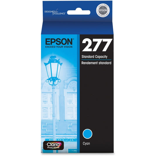 Original Epson 277 Standard-Yield Cyan Inkjet Cartridge, T277220-S