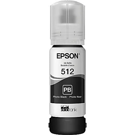 Original Epson T512 EcoTank Photo Black Ink Bottle, T512120-S