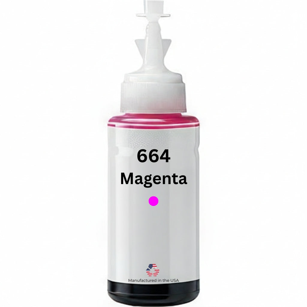 JIT Brand Replacement For Epson 664 (T664320-S) 70ml Magenta High Yield Ink Bottle Made in the USA, T664320-S