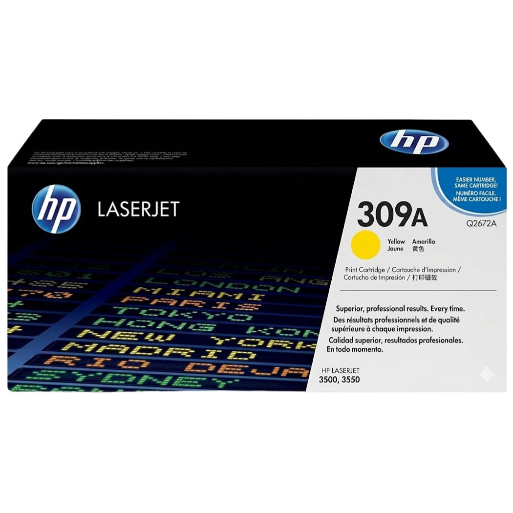 HP 309A Yellow Laser Toner Cartridge, Q2672A