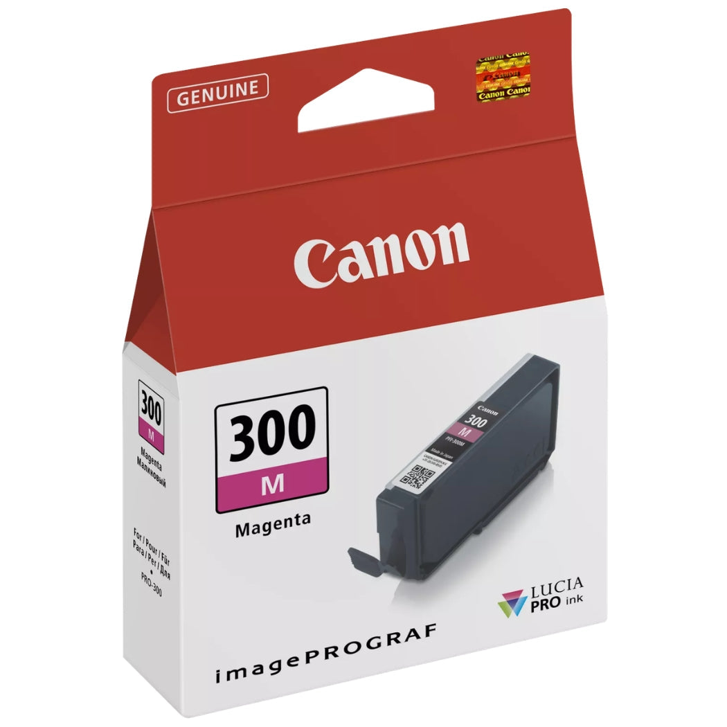 Original Canon PFI-300 Standard Yield Magenta Ink Cartridge, 4195C001