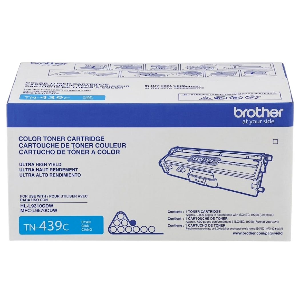 Original Brother TN-439 Extra High Yield Cyan Toner Cartridge, TN439C