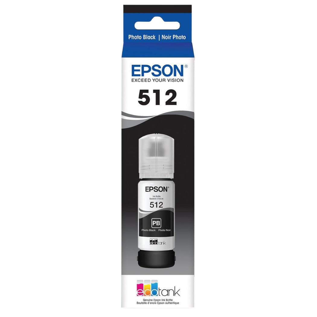 Original Epson T512 EcoTank Photo Black Ink Bottle, T512120-S