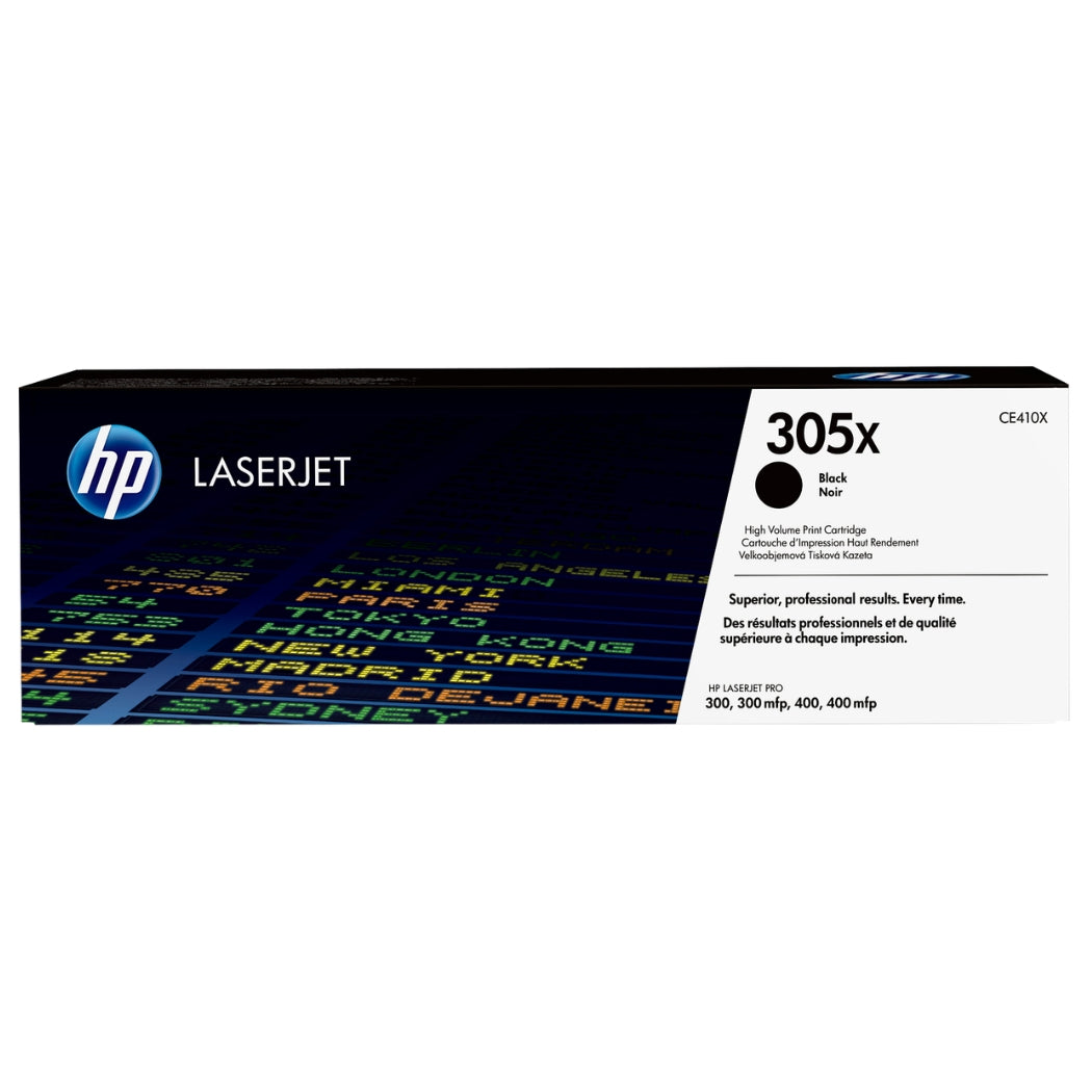 HP 305X High-Yield Black LaserJet Toner Cartridge, CE410X