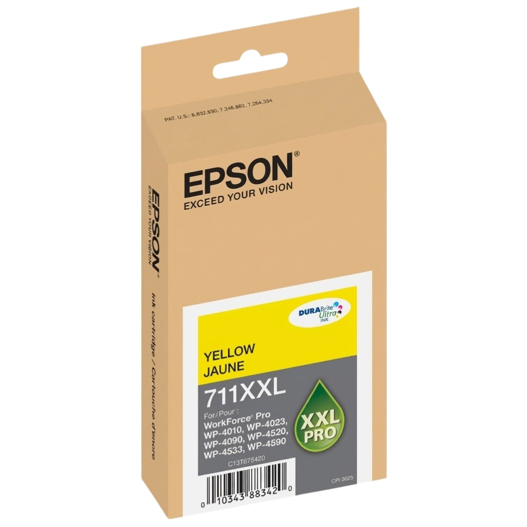 Genuine Epson 711XXL Extra High-Yield Yellow Ink Cartridge, T711XXL420