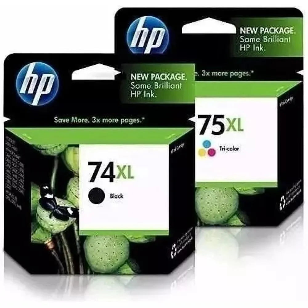 Original HP 74XL/75XL High Yield Black & Color Ink Cartridge